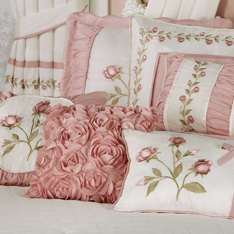 Bedding Touch of Class | Blush Rose Flower Petal Decorative Pillow