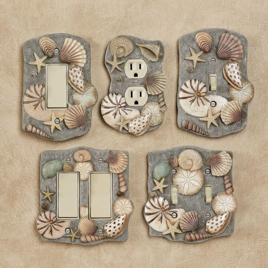 Bath Touch of Class | At The Beach Blue Gray Seashell Switchplates