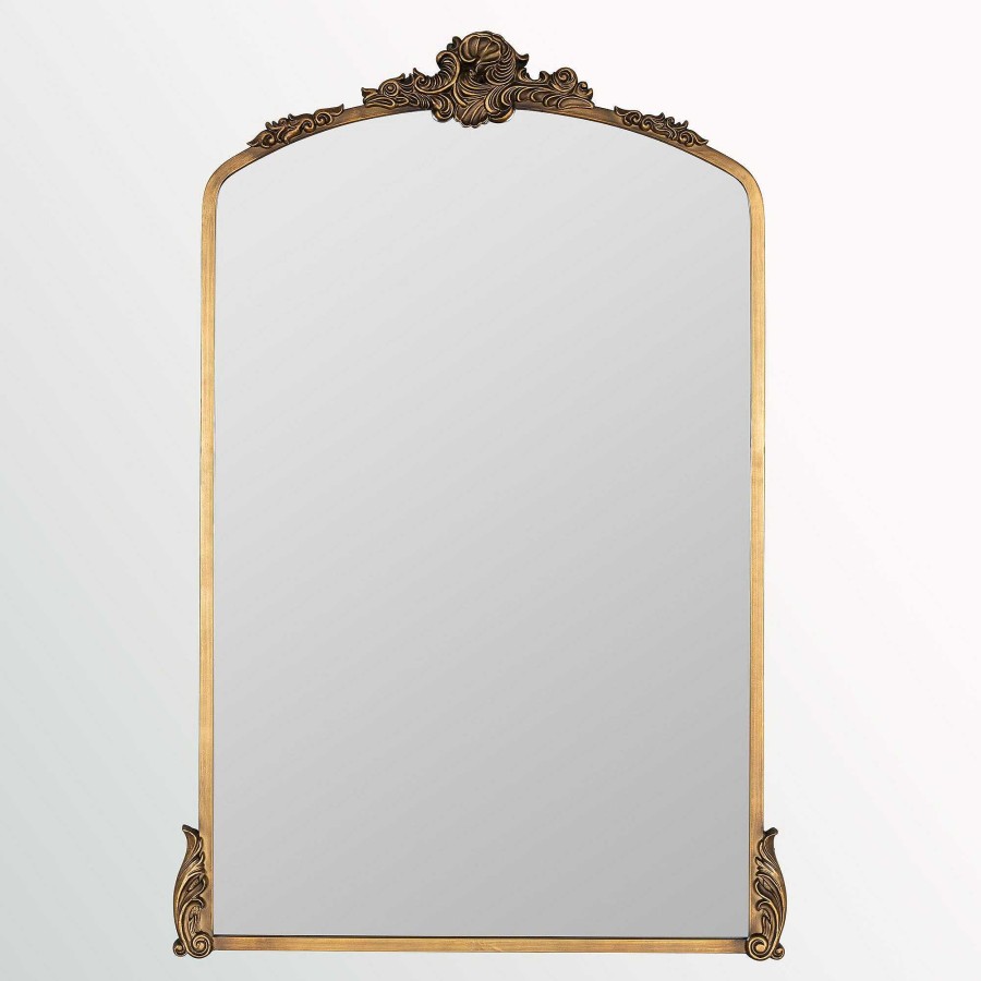 Bath Touch of Class | Adele Antique Gold Acanthus Leaf Metal Wall Mirror