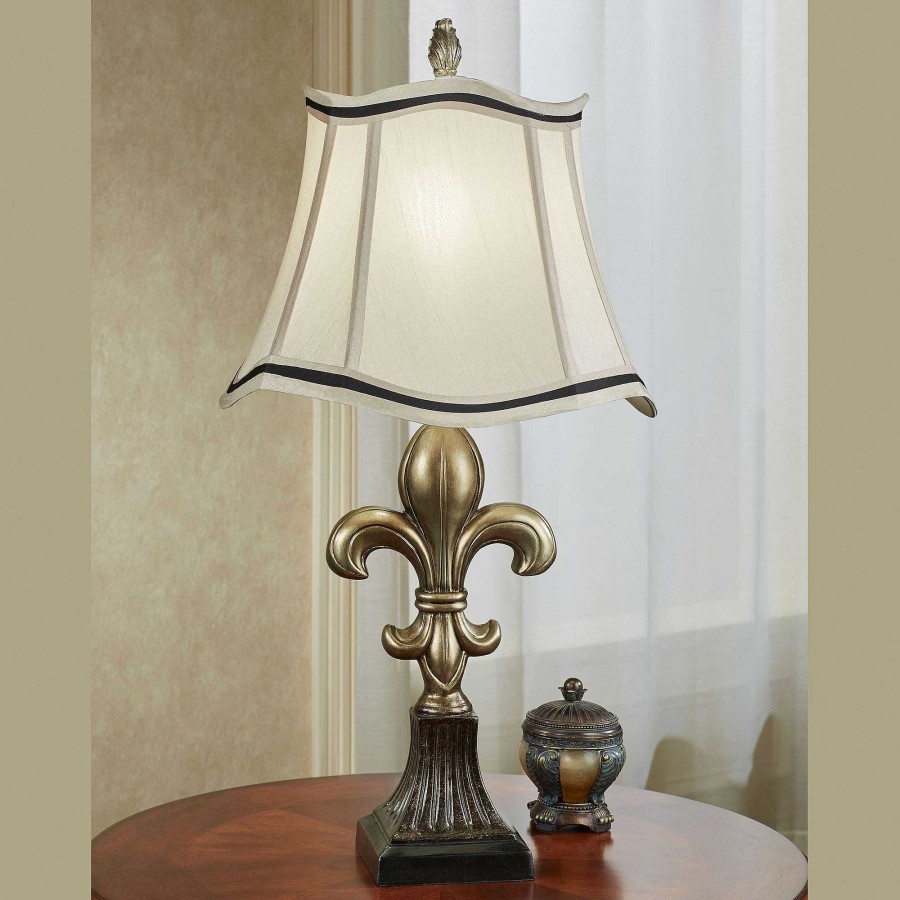 Home Accents Touch of Class | Silas Fleur De Lis Table Lamp With Scalloped Shade