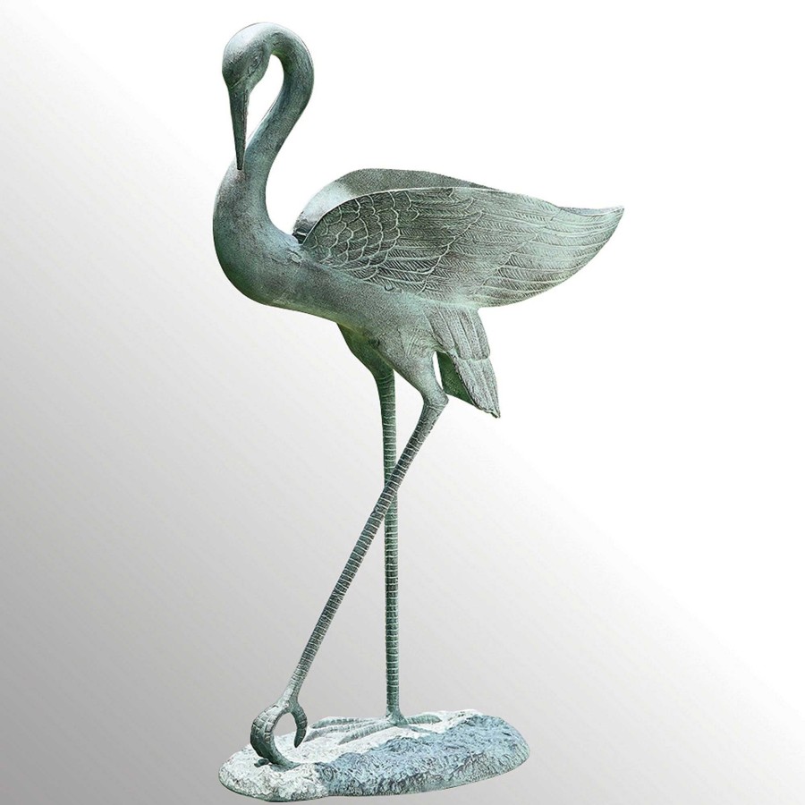 Home Accents Touch of Class | Crane Outdoor Sculpture With Plant Holder