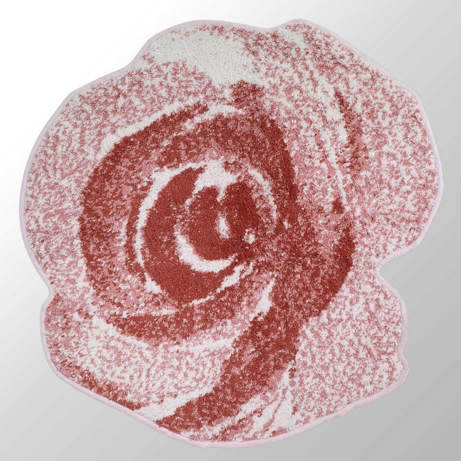 Bath Touch of Class | Spring Garden Pink Peony Flower Shaped Bath Rug