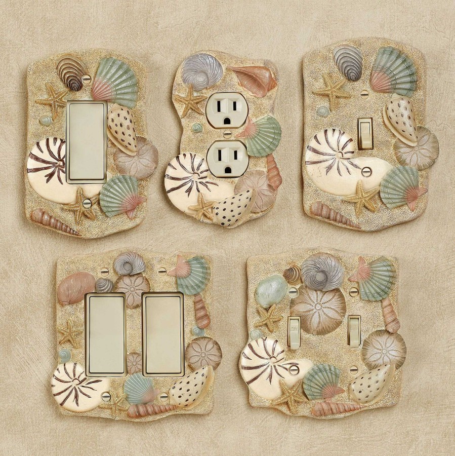 Bath Touch of Class | At The Beach Natural Hued Seashell Switchplates