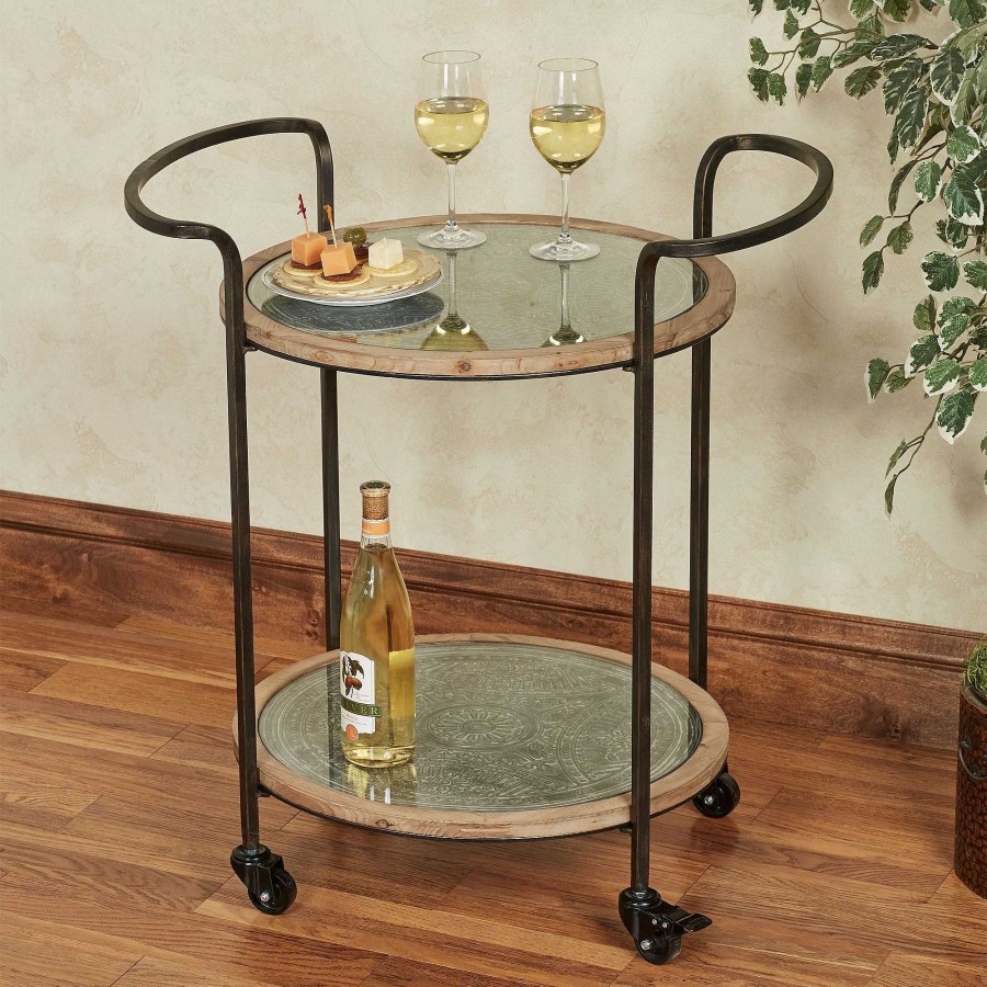 Kitchen Touch of Class | Alfie Rolling Serving Cart With Locking Caster Wheels