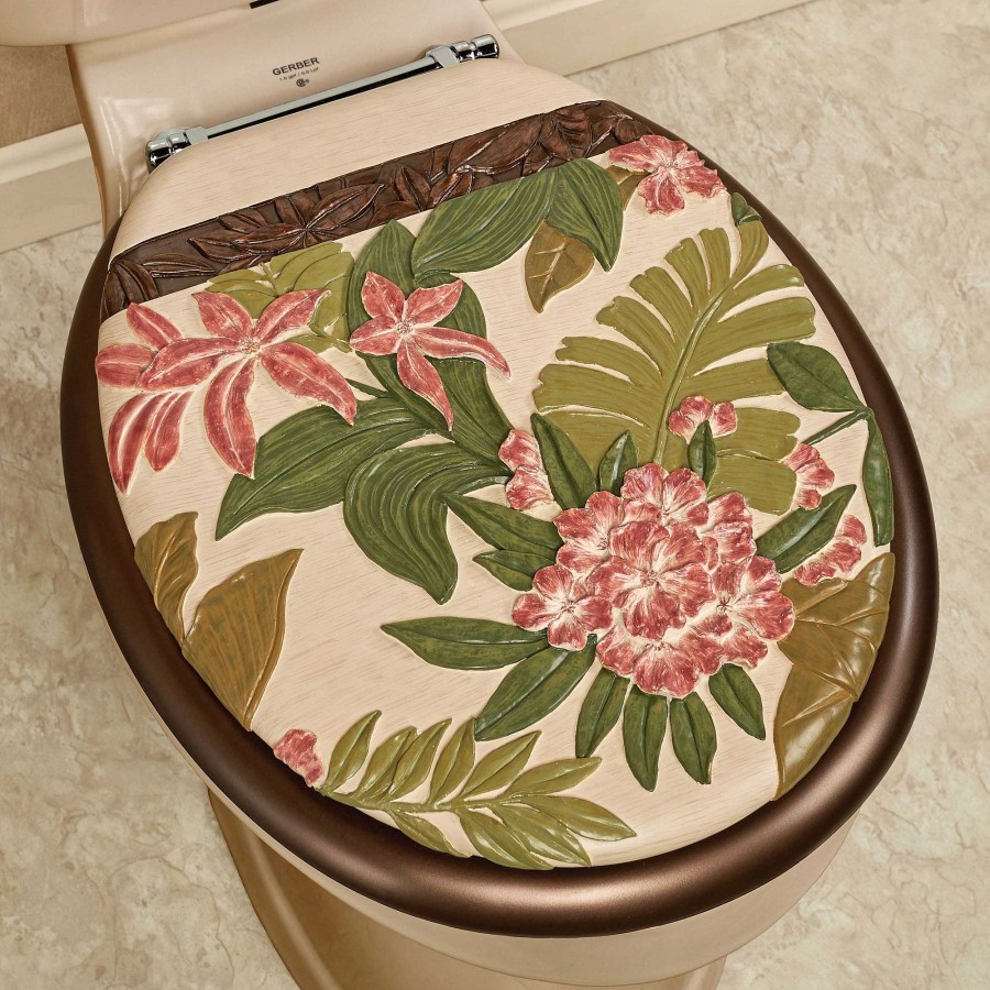 Bath Touch of Class | Tropical Haven Elongated Toilet Seat