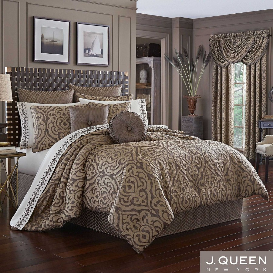 Bedding Touch of Class | Astoria Scroll Coffee Comforter Bedding By J Queen New York