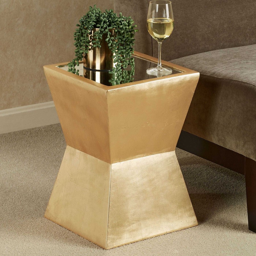 Furniture Touch of Class | Gold Mod Mirrored Accent Table