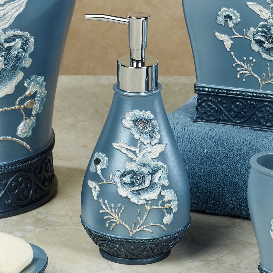 Bath Touch of Class | Dublin Rose Blue Floral Bath Accessories